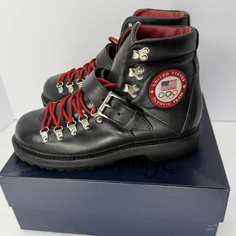 Polo Ralph Lauren Boots Mens 9 B Olympics Team USA Vibram Soles Aleigh Black
